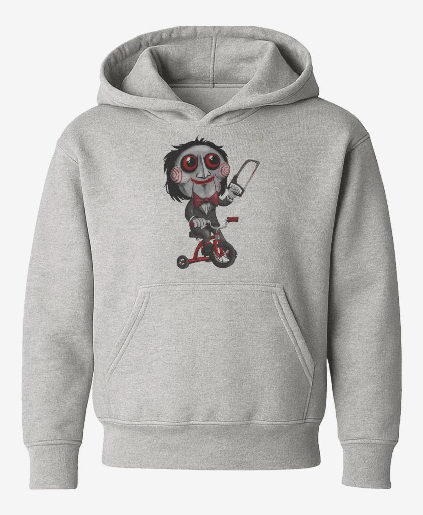 Poleron de niño Gris Melange de Muñeco Saw