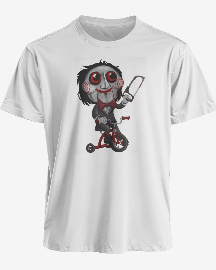 Polera premium Blanco de Muñeco Saw