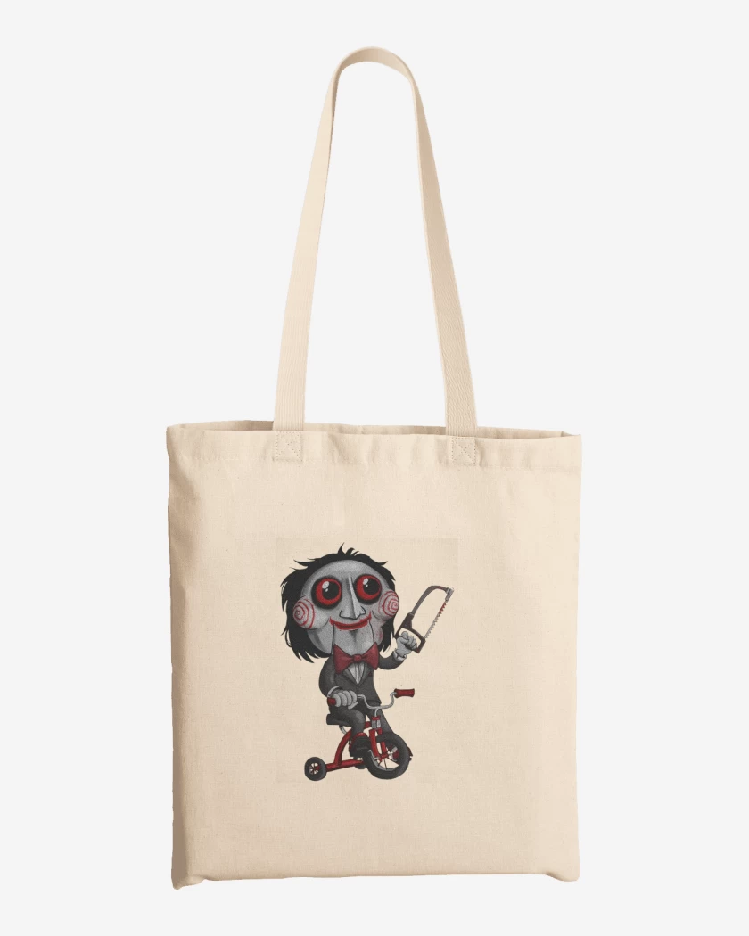 Totebag Blanco de Muñeco Saw
