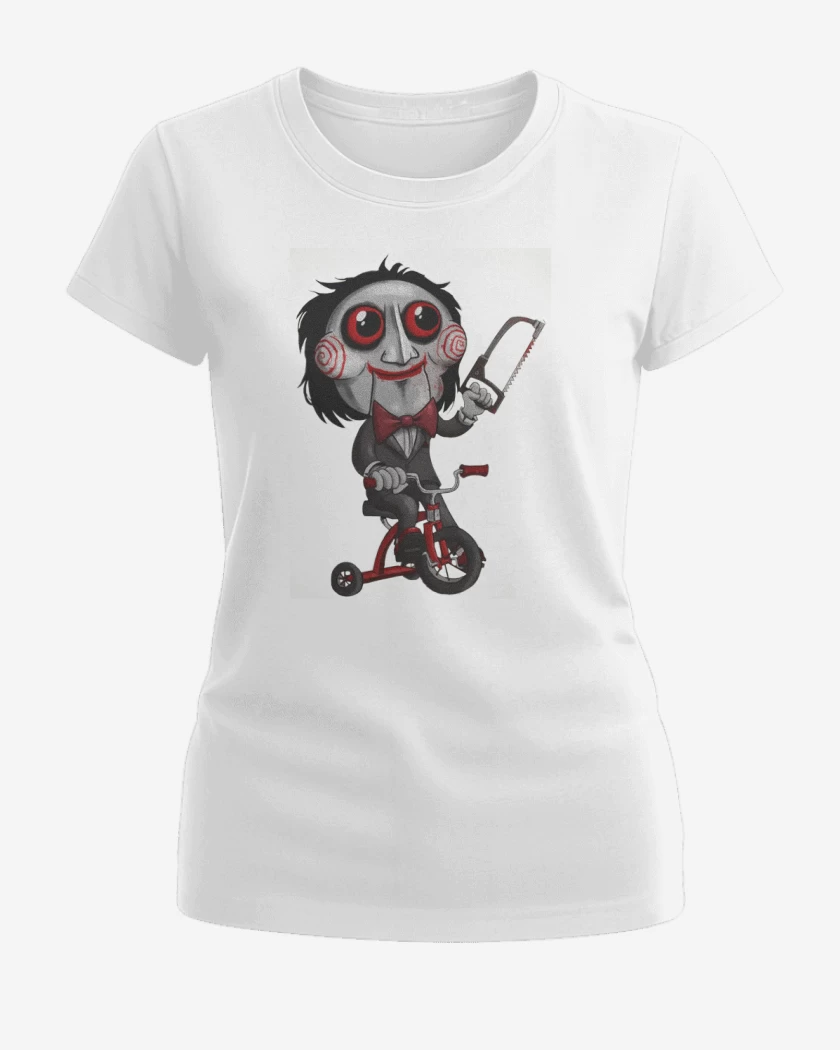 Polera de Mujer Blanco de Muñeco Saw
