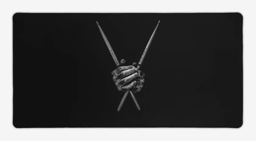 Mouse pad Gamer Negro de Manos baquetas 