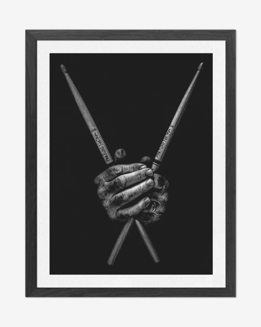 Cuadro decorativo Negro de Manos baquetas 