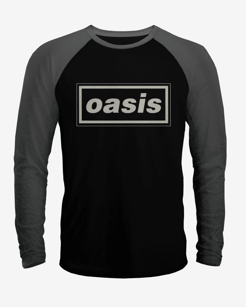Polera Raglan Negro / Negro Heather de oasis 