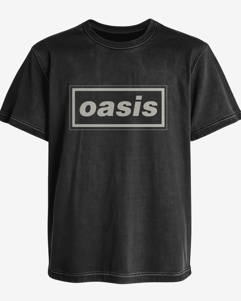 Polera desgastada Negro de oasis 