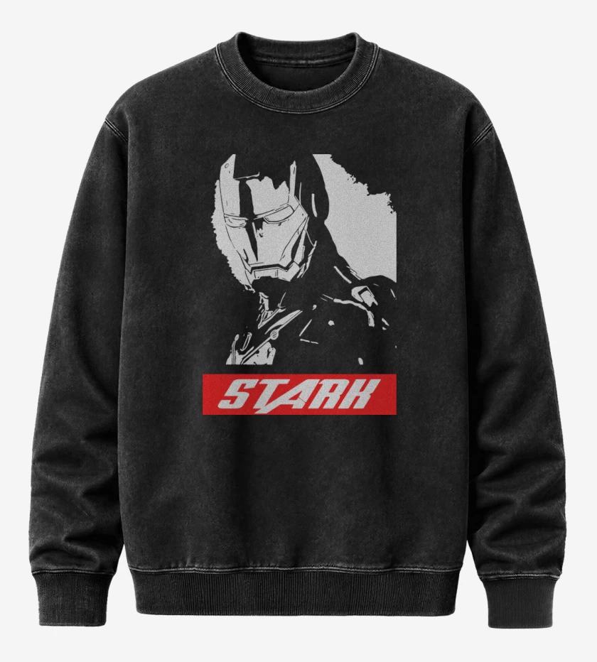 Poleron Polo Acid Wash Negro de Iron Man - Stark