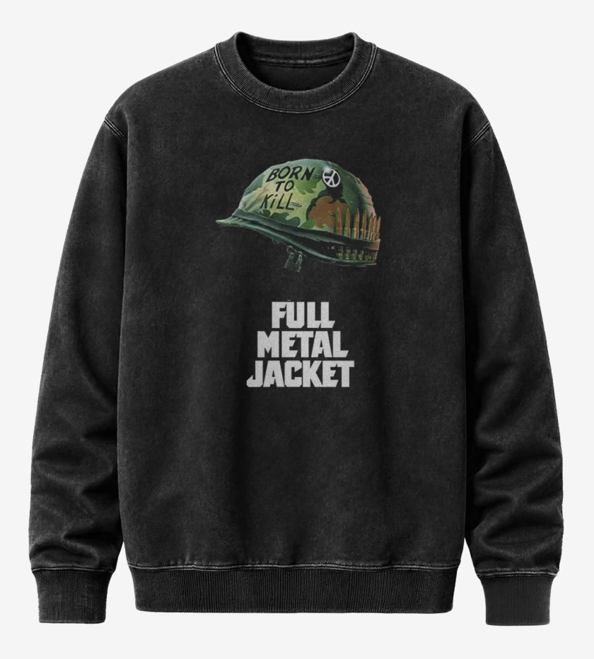 Poleron Polo Acid Wash Negro de Full metal jacket