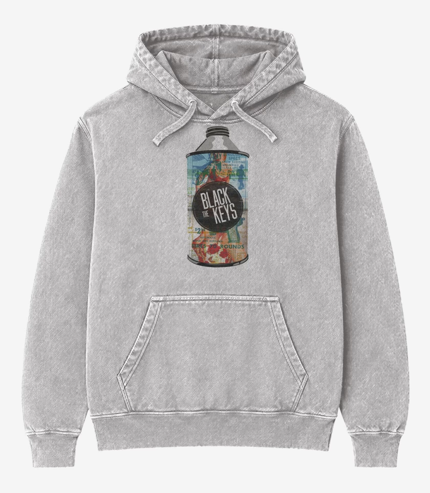 Poleron Canguro Acid Wash Gris Melange de The black keys  3
