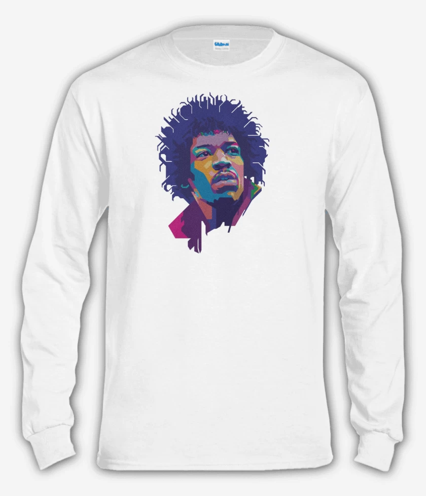 Polera manga larga Blanco de Jimmy hendrix 