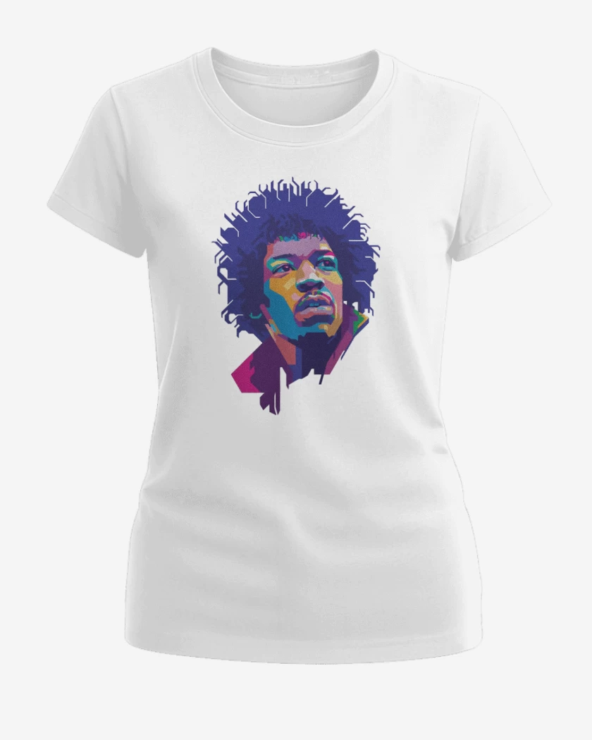Polera de Mujer Blanco de Jimmy hendrix 