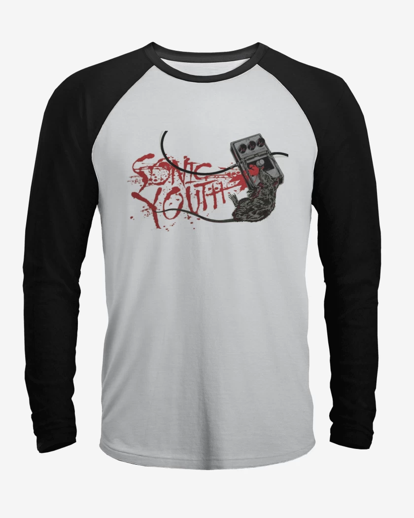 Polera Raglan Blanco / Negro de Sonic Youth
