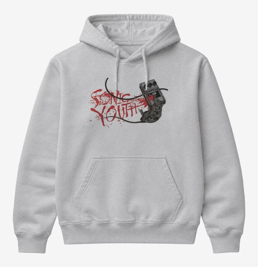 Poleron Canguro básico Gris Melange de Sonic Youth