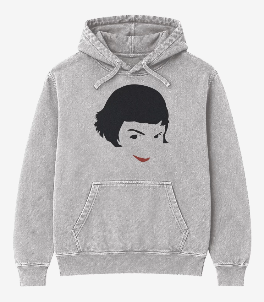 Poleron Canguro Acid Wash Gris Melange de Amelie