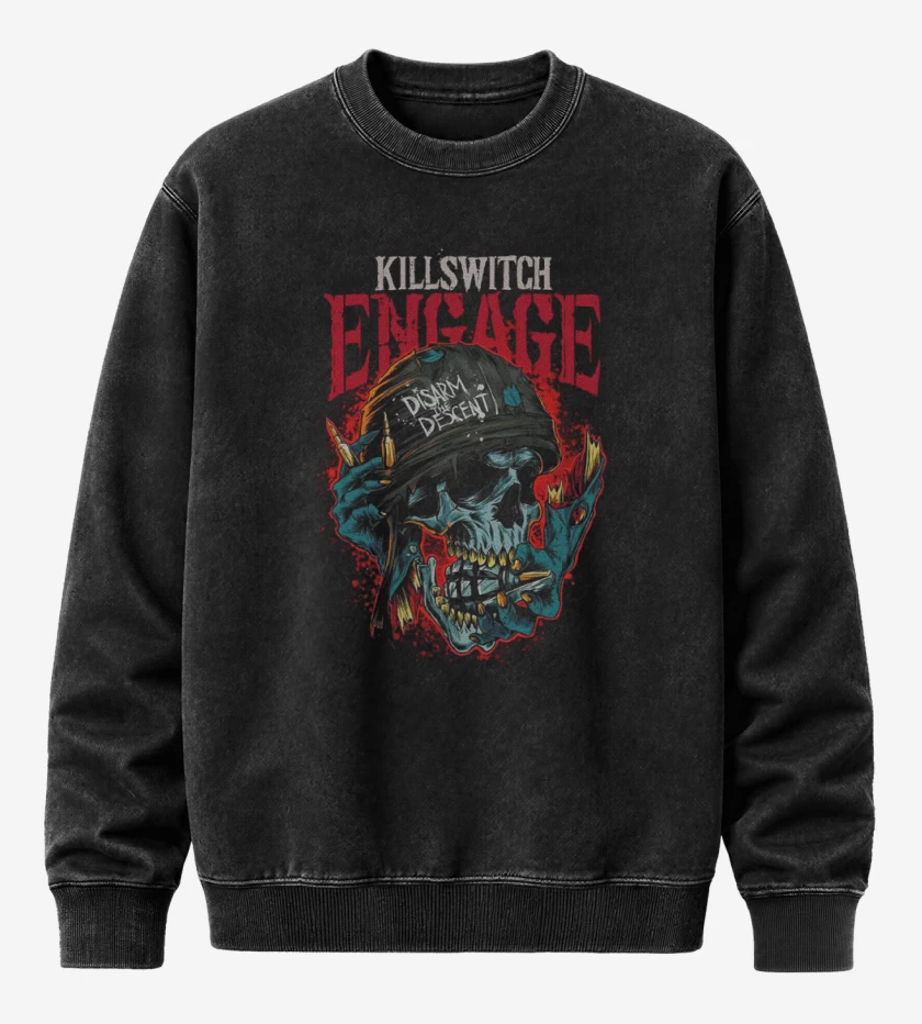 Poleron Polo Acid Wash Negro de Killswitch engage 