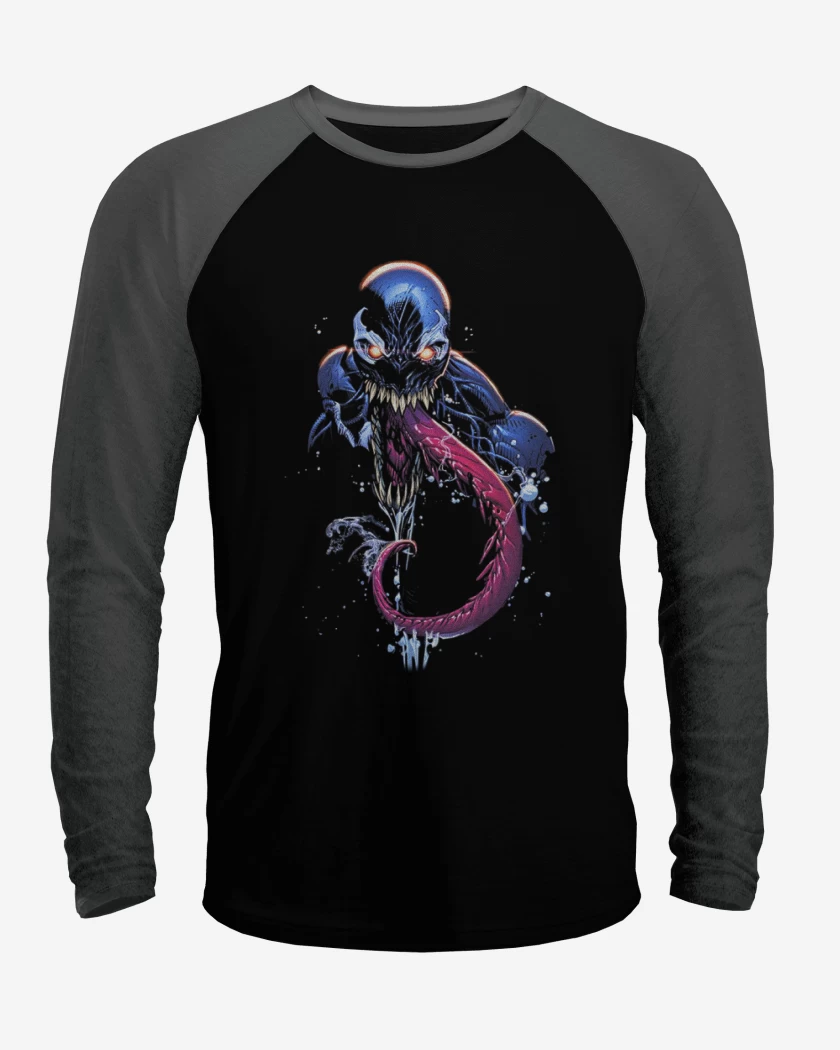 Polera Raglan Negro / Negro Heather de venom 5