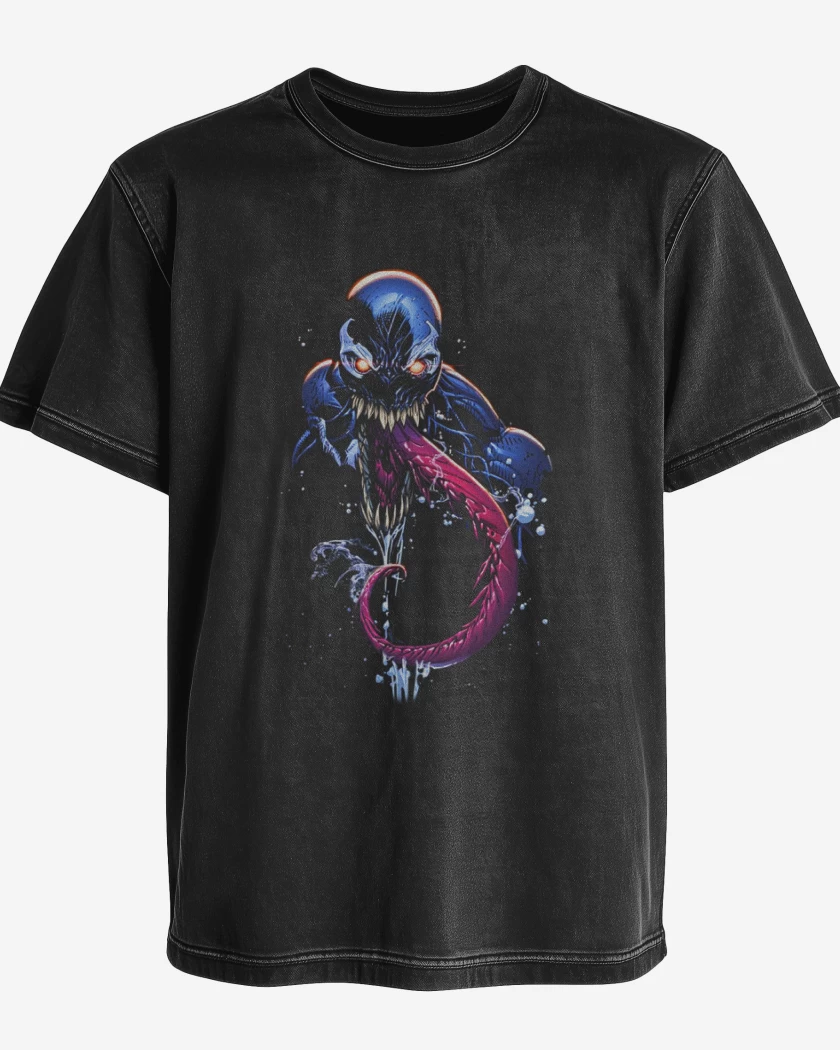 Polera desgastada Negro de venom 5