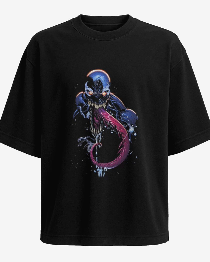 Polera Oversize Negro de venom 5