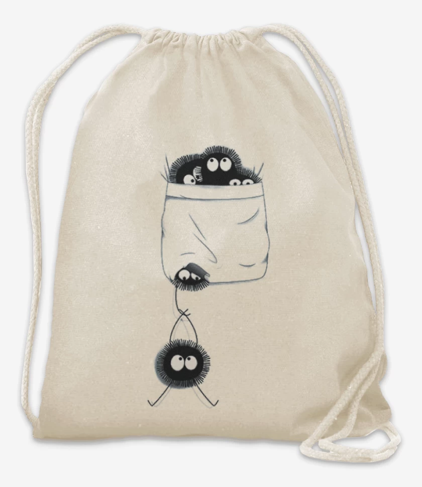 Mochila Blanco de Totoro bolsillo