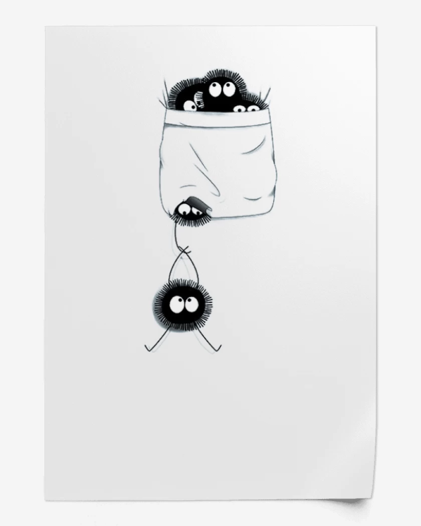 Print Blanco de Totoro bolsillo