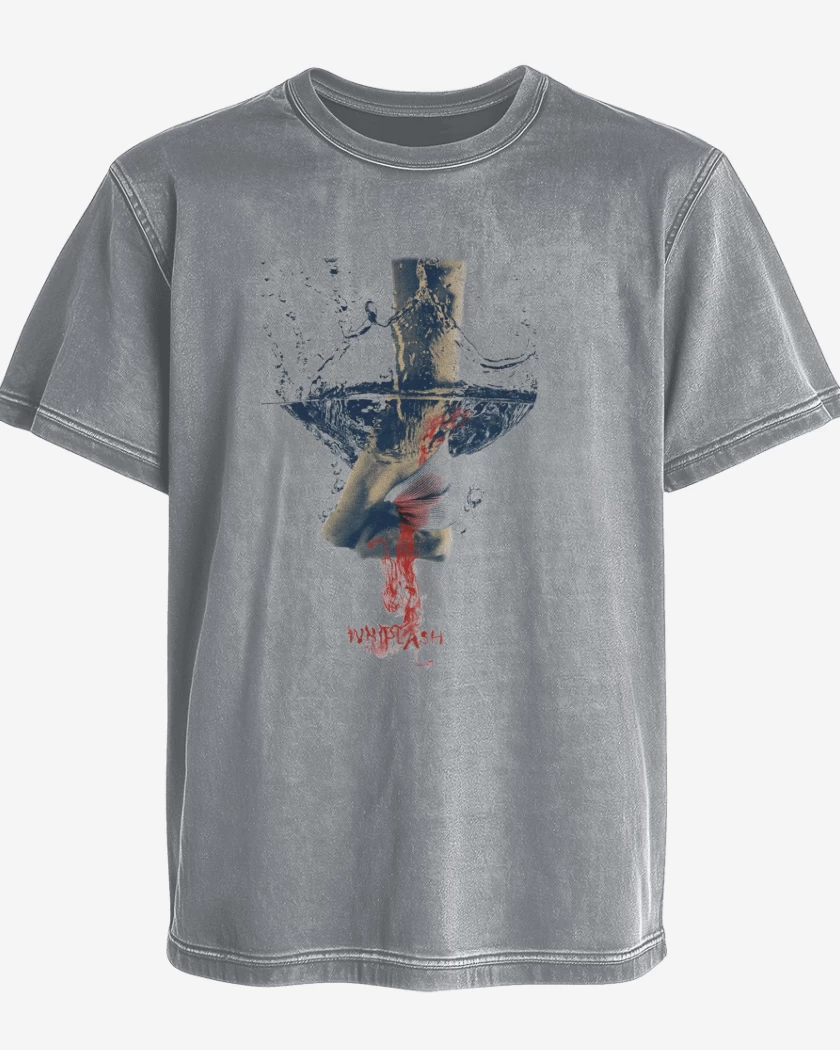 Polera desgastada Gris Melange de Whiplash