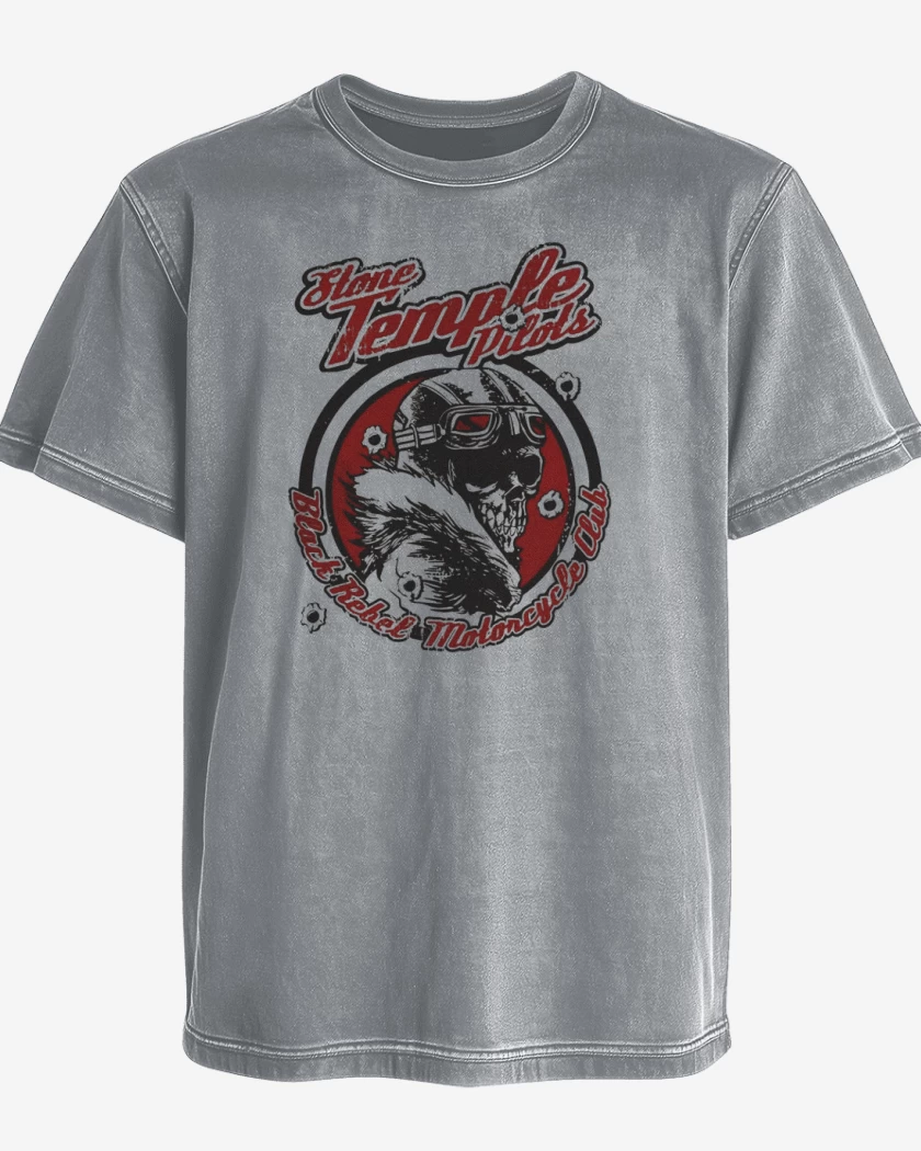 Polera desgastada Gris Melange de stone temple pilots  3