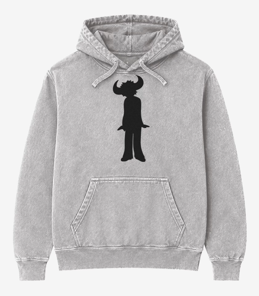 Poleron Canguro Acid Wash Gris Melange de jamiroquai