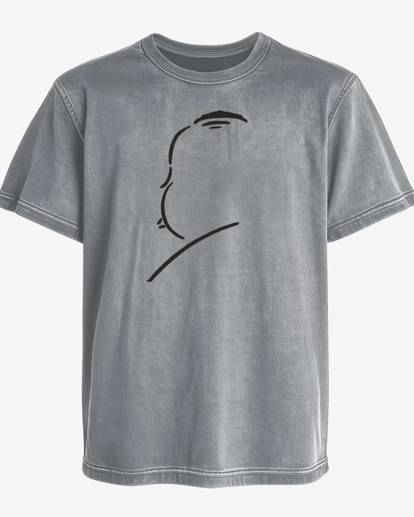 Polera desgastada Gris Melange de Hitchcock