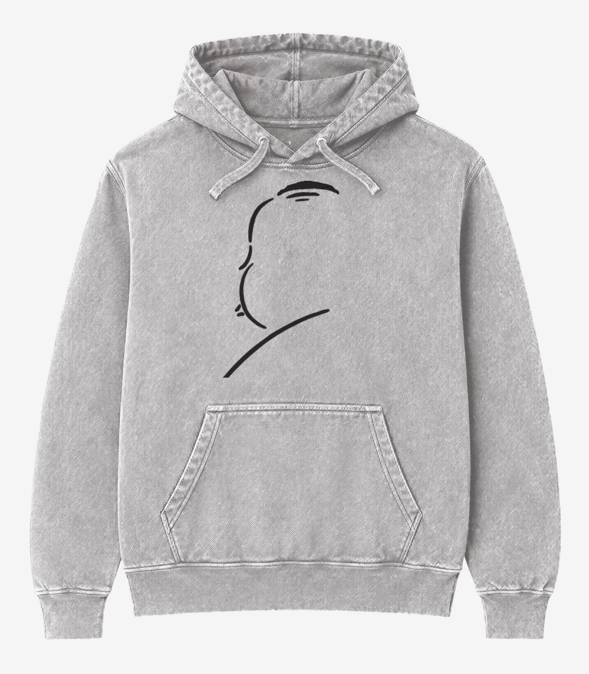Poleron Canguro Acid Wash Gris Melange de Hitchcock