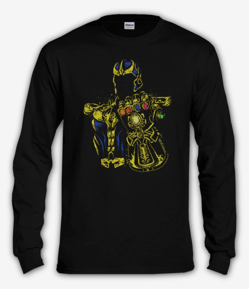 Polera manga larga Negro de Titan Thanos