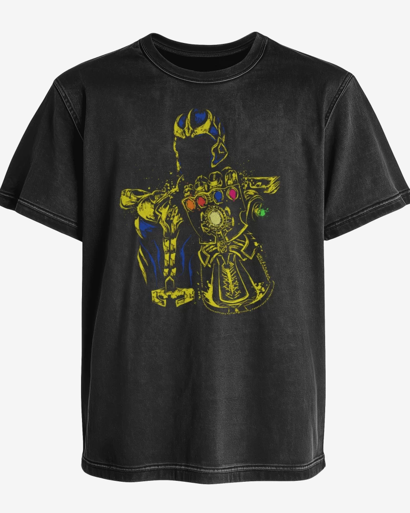 Polera desgastada Negro de Titan Thanos