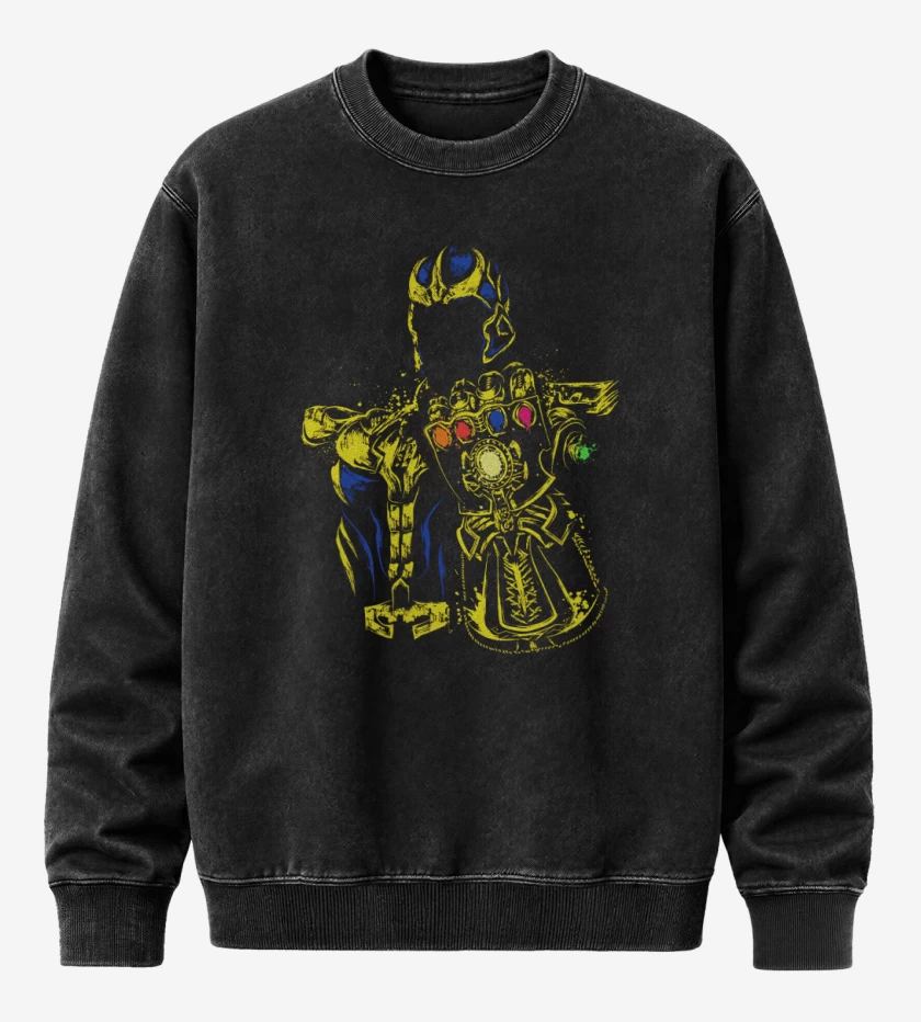 Poleron Polo Acid Wash Negro de Titan Thanos