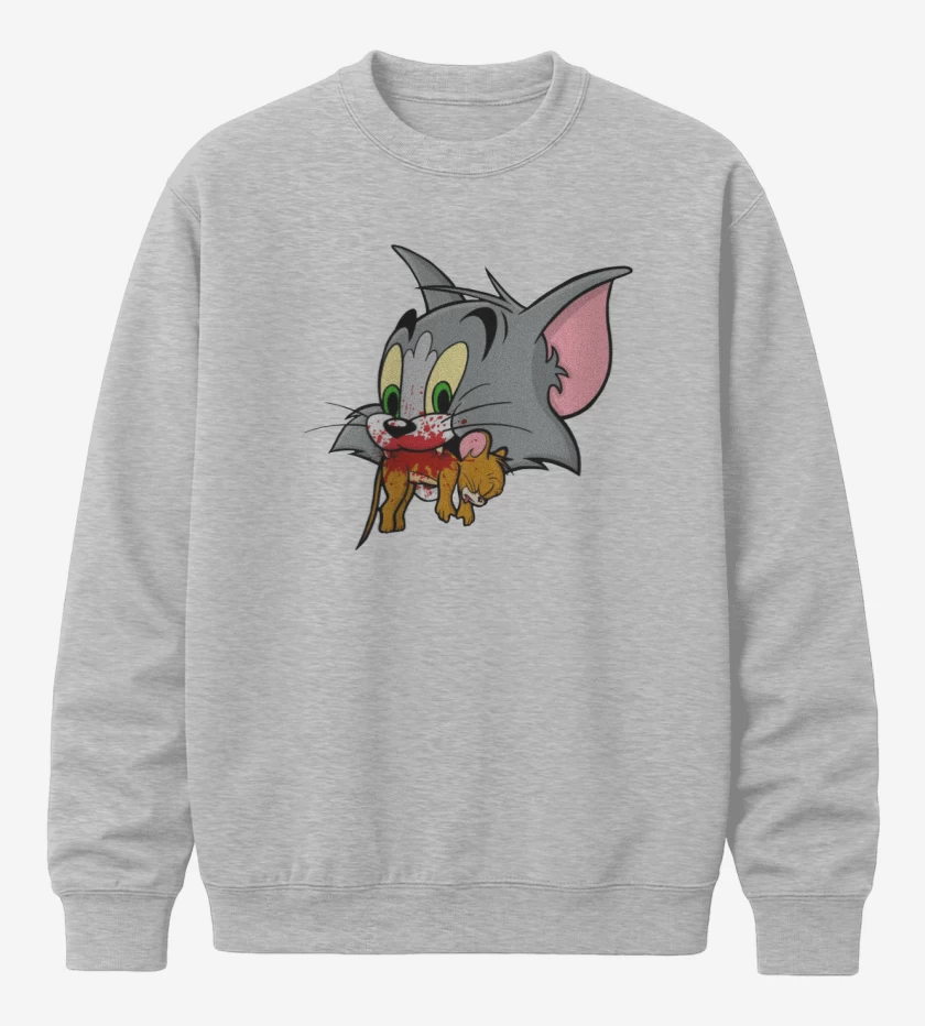 Poleron polo Gris Melange de Tom y Jerry 