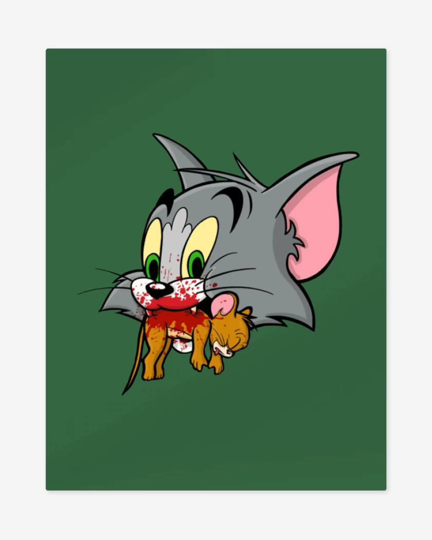 Print metalico Verde jade de Tom y Jerry 