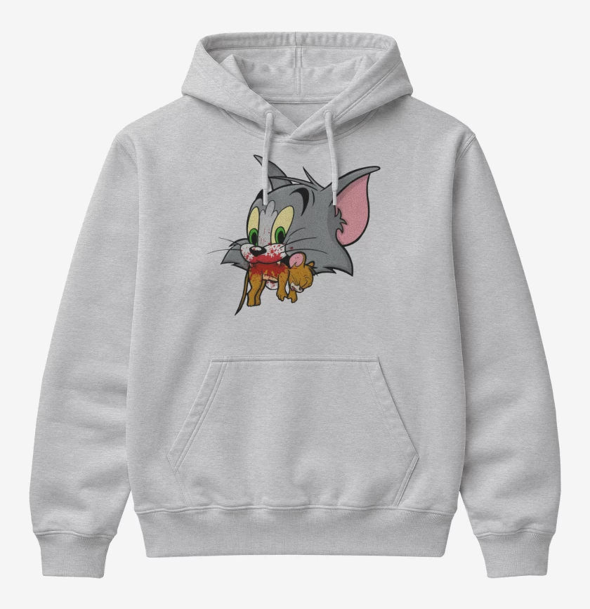 Poleron Canguro básico Gris Melange de Tom y Jerry 