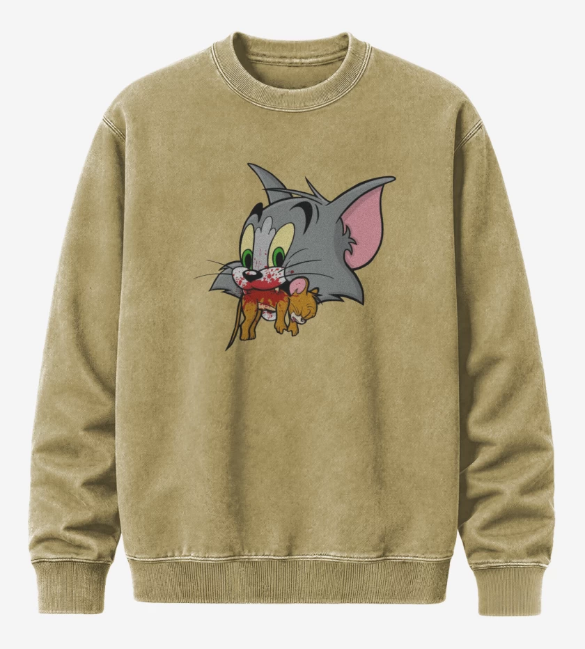 Poleron Polo Acid Wash Beige de Tom y Jerry 