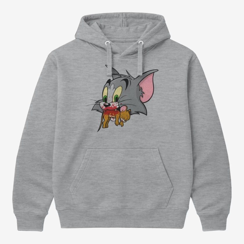 Polerón Canguro Gris Melange de Tom y Jerry 