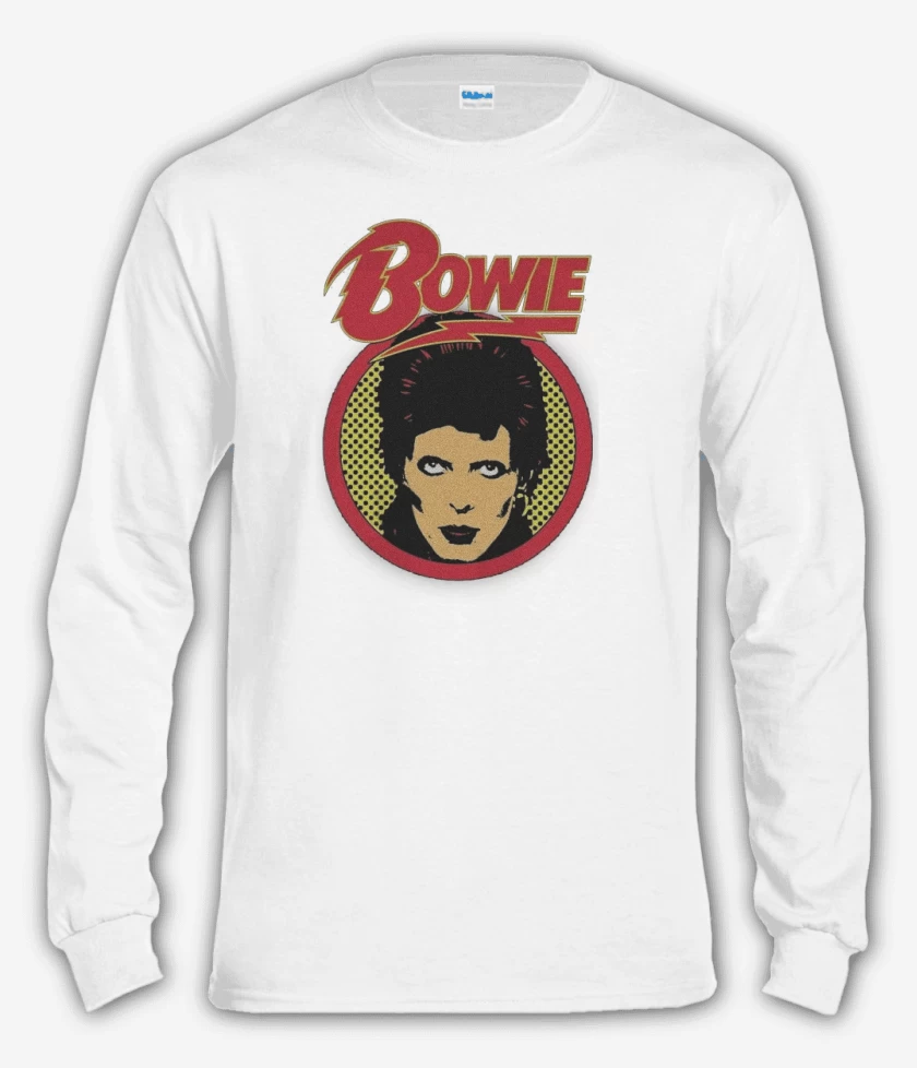 Polera manga larga Blanco de David Bowie