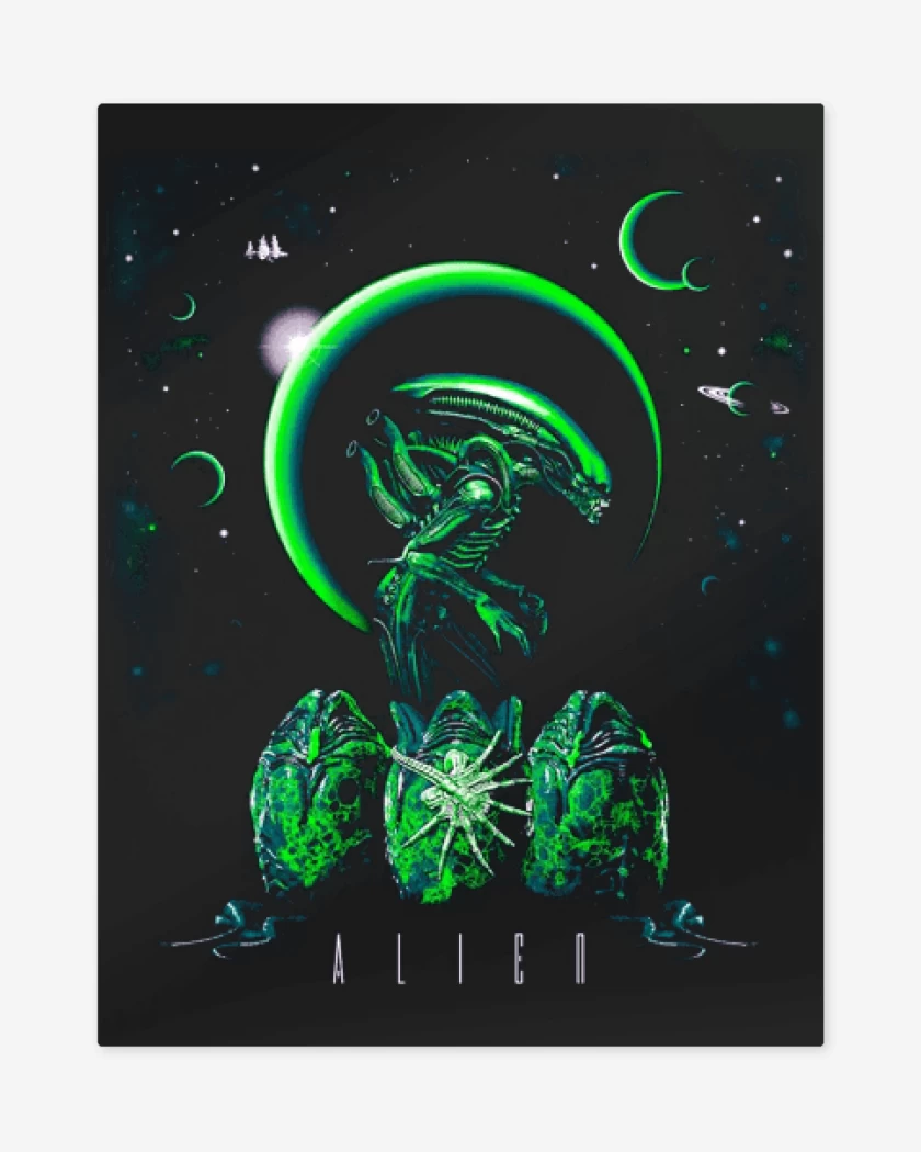 Print metalico Negro de Alien 