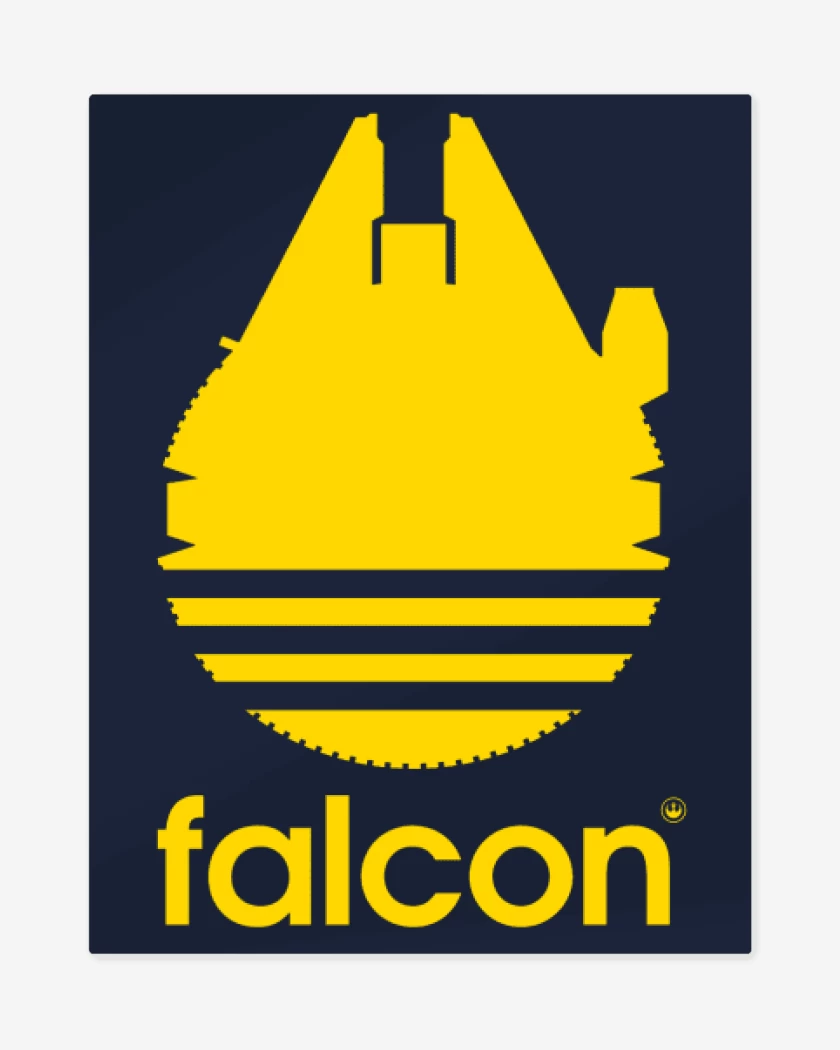 Print metalico Azul Marino de Millennium falcon