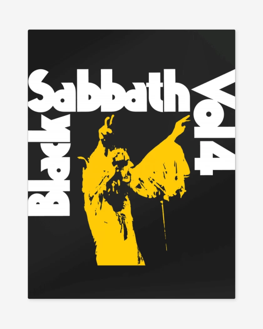 Print metalico Negro de Black Sabbath Vol 4