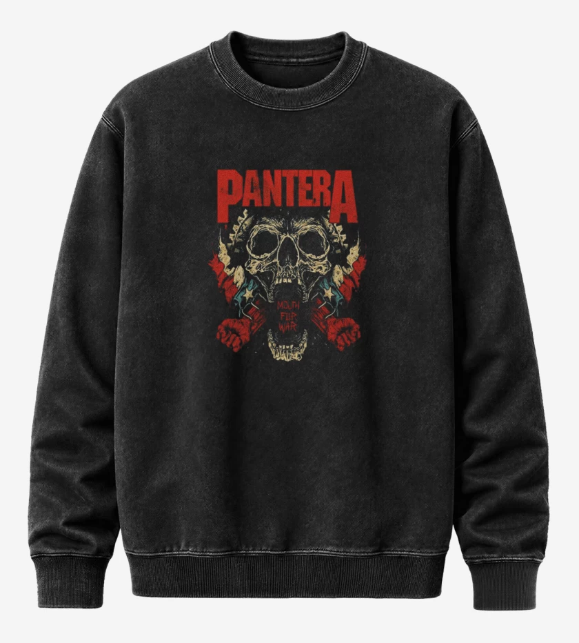 Poleron Polo Acid Wash Negro de Pantera
