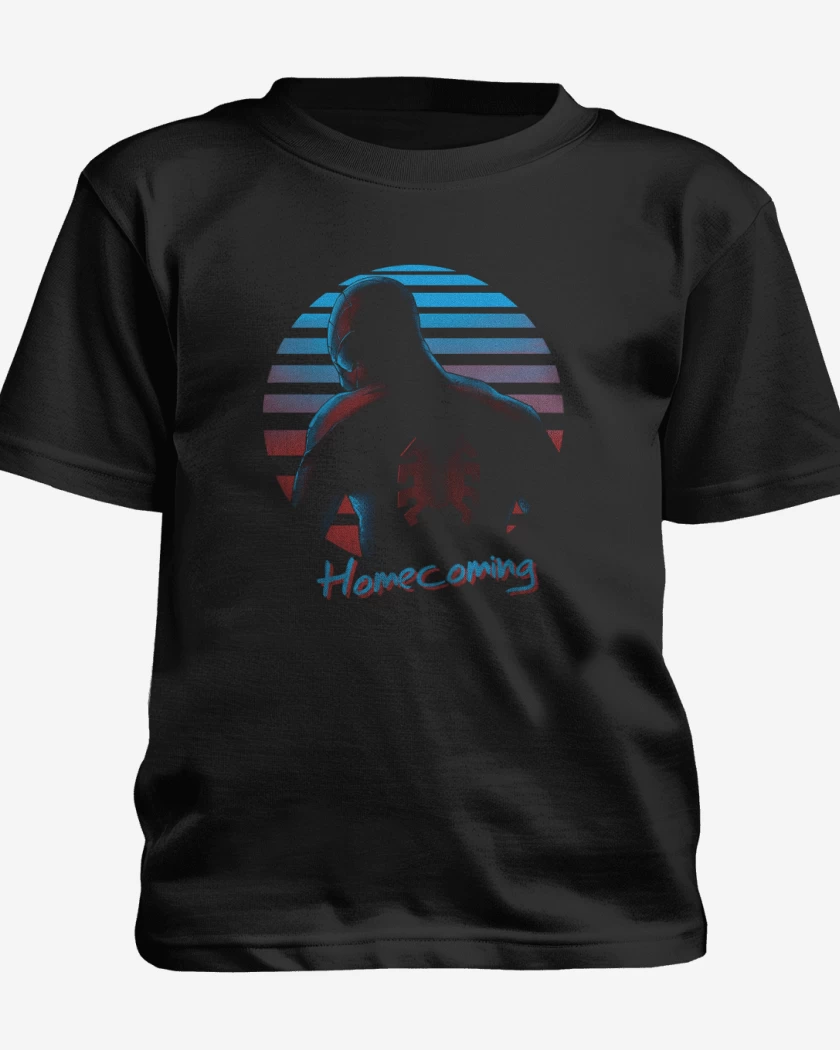 Polera de niño Negro de hombre araña regreso a casa