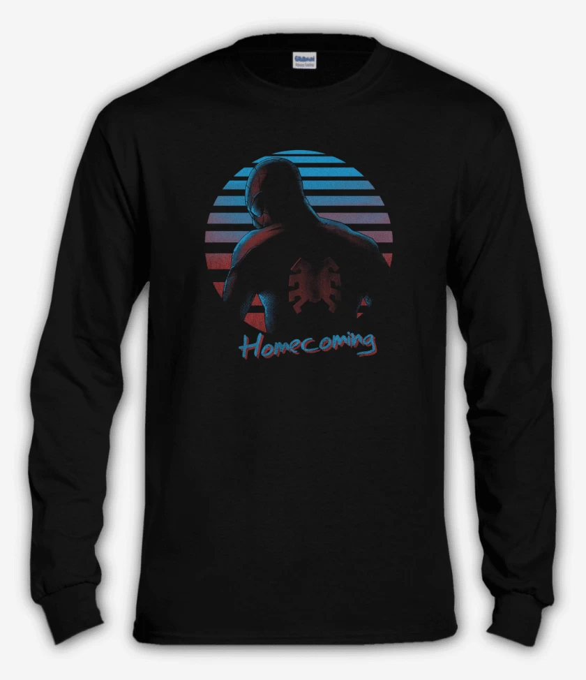 Polera manga larga Negro de hombre araña regreso a casa