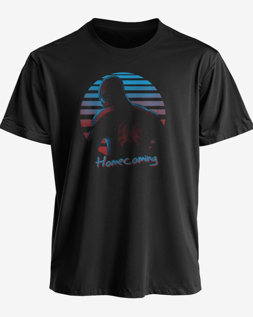 Polera premium Negro de hombre araña regreso a casa