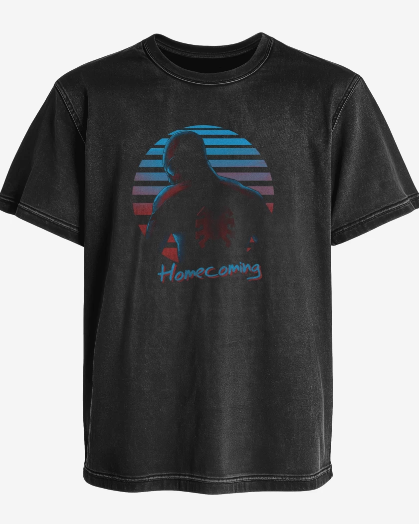Polera desgastada Negro de hombre araña regreso a casa