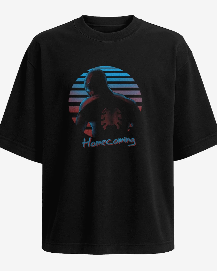 Polera Oversize Negro de hombre araña regreso a casa