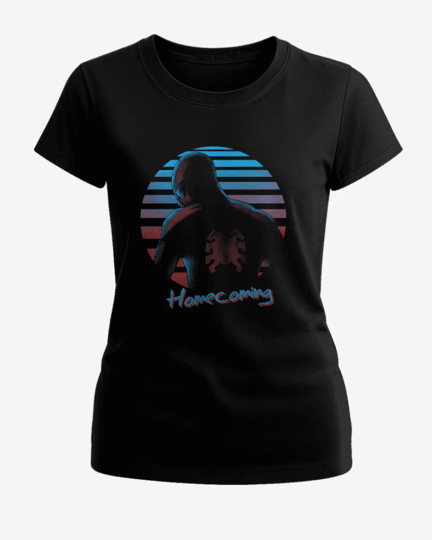 Polera de Mujer Negro de hombre araña regreso a casa