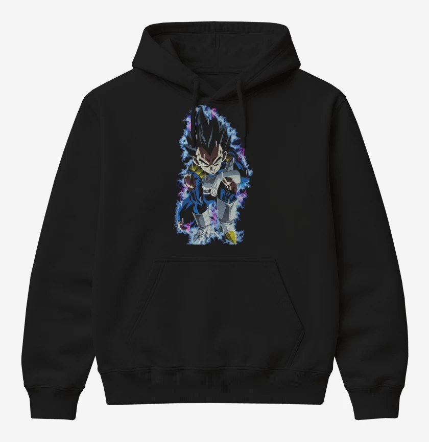 Poleron Canguro básico Negro de Vegeta dragon ball super