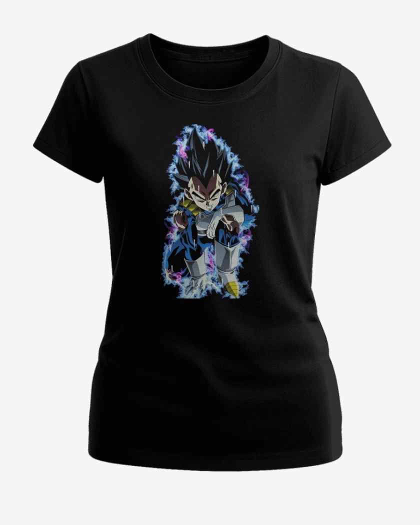 Polera de Mujer Negro de Vegeta dragon ball super