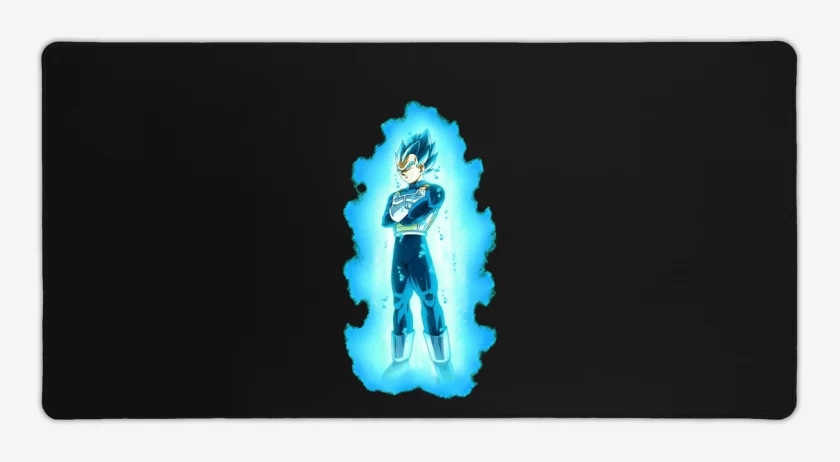 Mouse pad Gamer Negro de Vegeta dios kii blue
