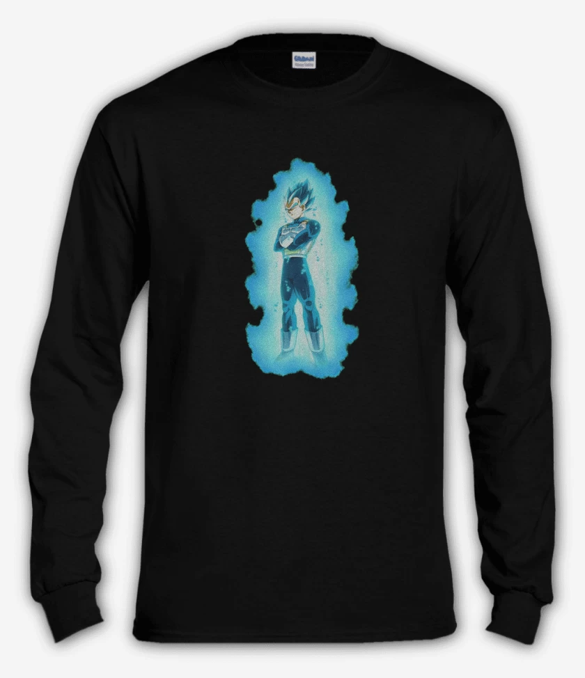 Polera manga larga Negro de Vegeta dios kii blue